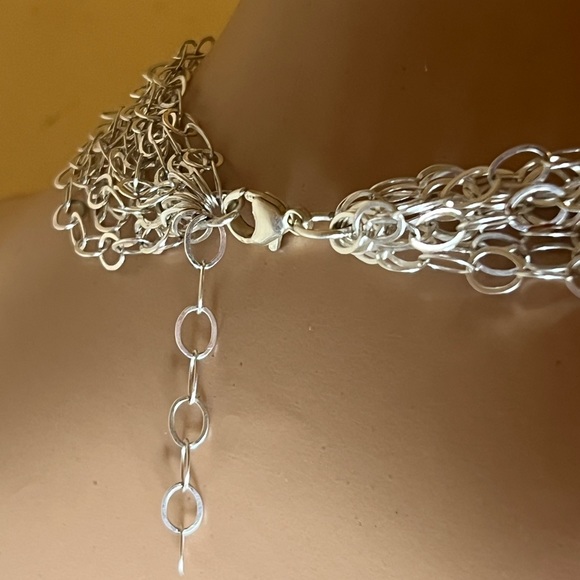 Vintage sterling silver 925 MILOR Italy multi chain necklace - Picture 11 of 12